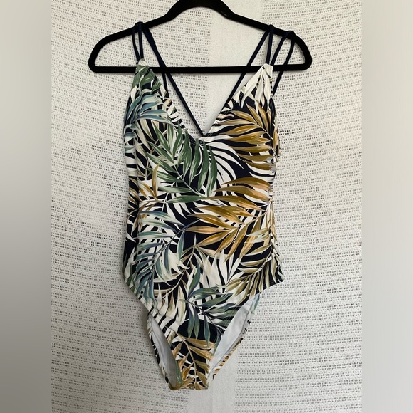 Hurley Green and Yellow One Piece Swimsuit Tropical Print - Picture 1 of 6